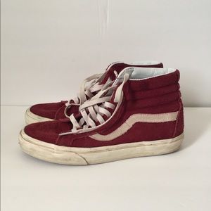 Burgundy Hightop Vans - Size 8